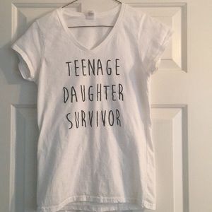 Teenage Daughter Survivor white tee